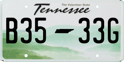 TN license plate B3533G