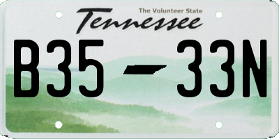TN license plate B3533N