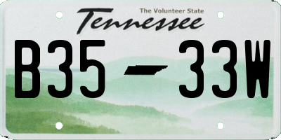 TN license plate B3533W