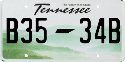 TN license plate B3534B