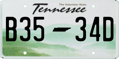 TN license plate B3534D