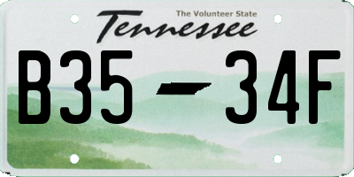 TN license plate B3534F