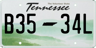 TN license plate B3534L
