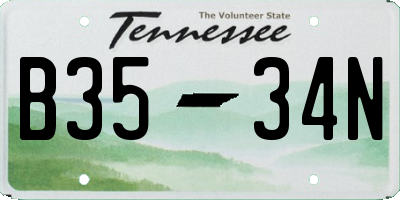 TN license plate B3534N