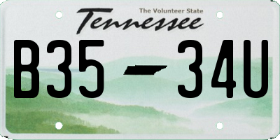 TN license plate B3534U