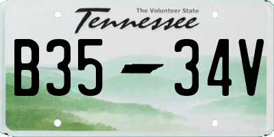 TN license plate B3534V