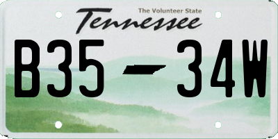 TN license plate B3534W
