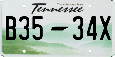 TN license plate B3534X
