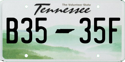TN license plate B3535F