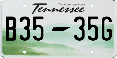 TN license plate B3535G