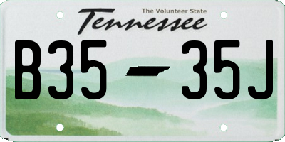 TN license plate B3535J