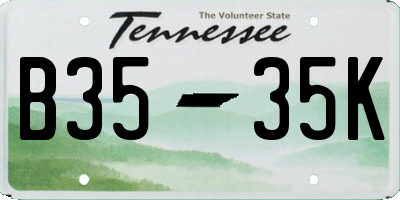 TN license plate B3535K