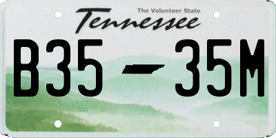 TN license plate B3535M