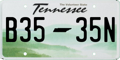 TN license plate B3535N