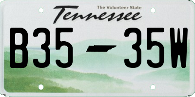TN license plate B3535W