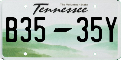 TN license plate B3535Y