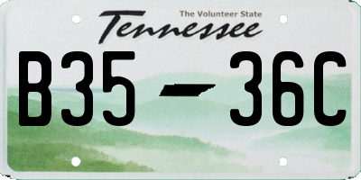 TN license plate B3536C