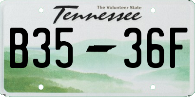 TN license plate B3536F