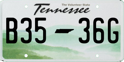 TN license plate B3536G