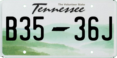 TN license plate B3536J