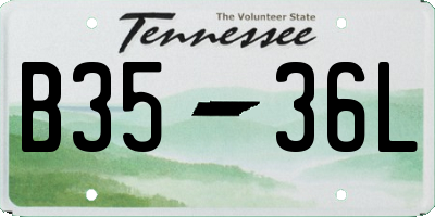 TN license plate B3536L