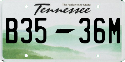 TN license plate B3536M