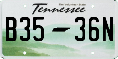TN license plate B3536N