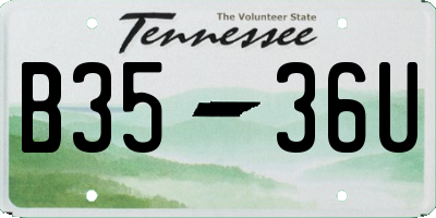 TN license plate B3536U