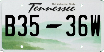 TN license plate B3536W