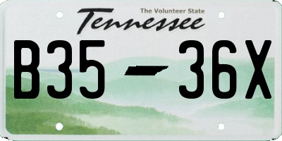 TN license plate B3536X