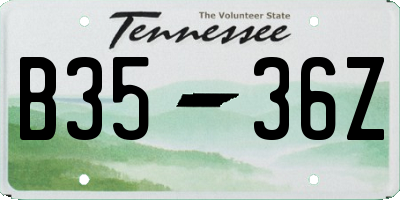 TN license plate B3536Z
