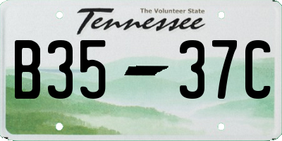 TN license plate B3537C