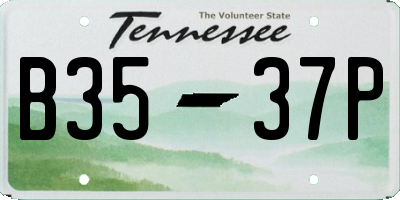 TN license plate B3537P