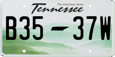 TN license plate B3537W