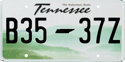 TN license plate B3537Z