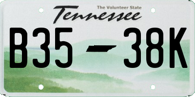 TN license plate B3538K