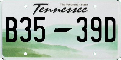 TN license plate B3539D