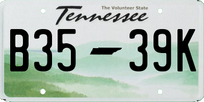 TN license plate B3539K