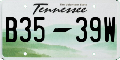 TN license plate B3539W