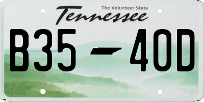 TN license plate B3540D
