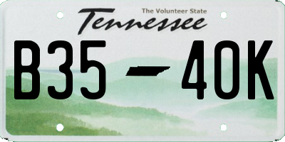 TN license plate B3540K