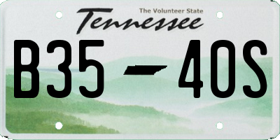 TN license plate B3540S