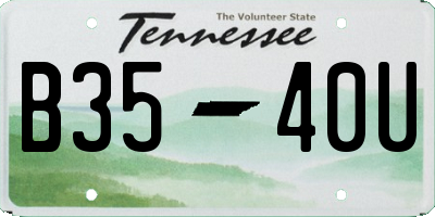 TN license plate B3540U