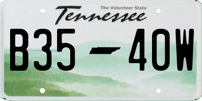TN license plate B3540W