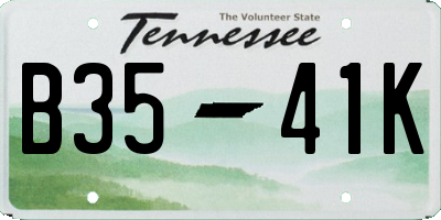 TN license plate B3541K