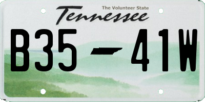 TN license plate B3541W