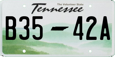 TN license plate B3542A