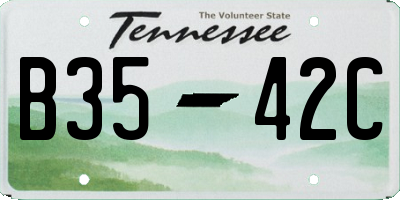 TN license plate B3542C