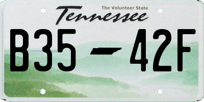 TN license plate B3542F