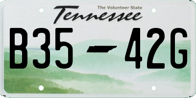 TN license plate B3542G